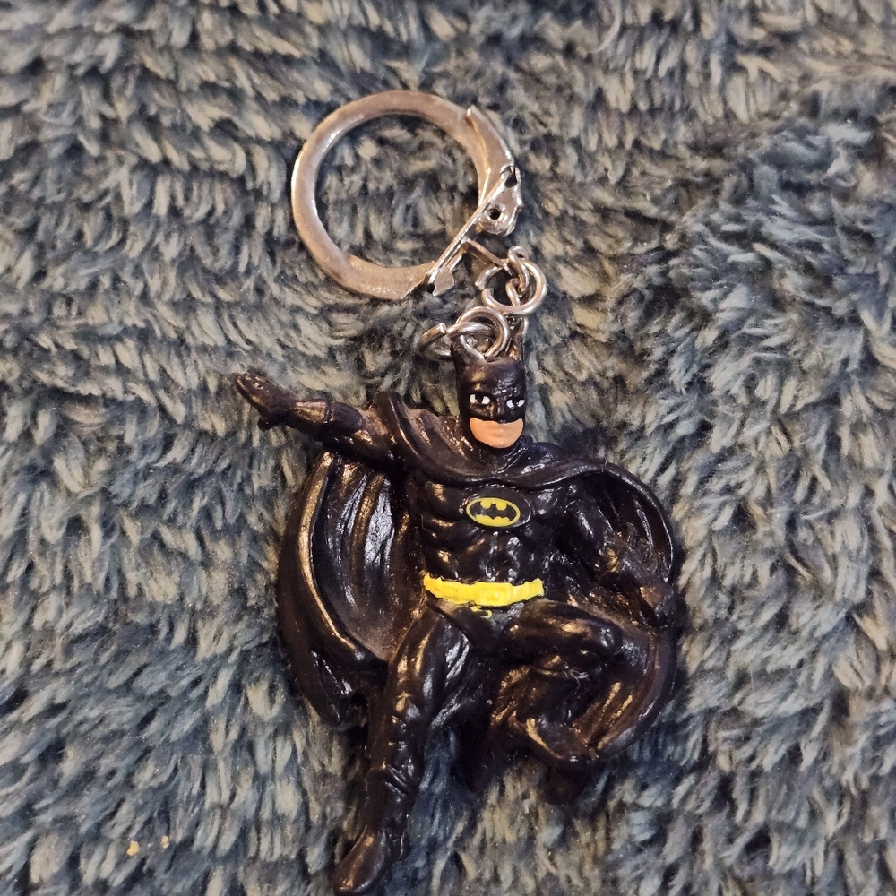 vintage 1989 Applause DC Comics Batman keychain featuring a resin figure